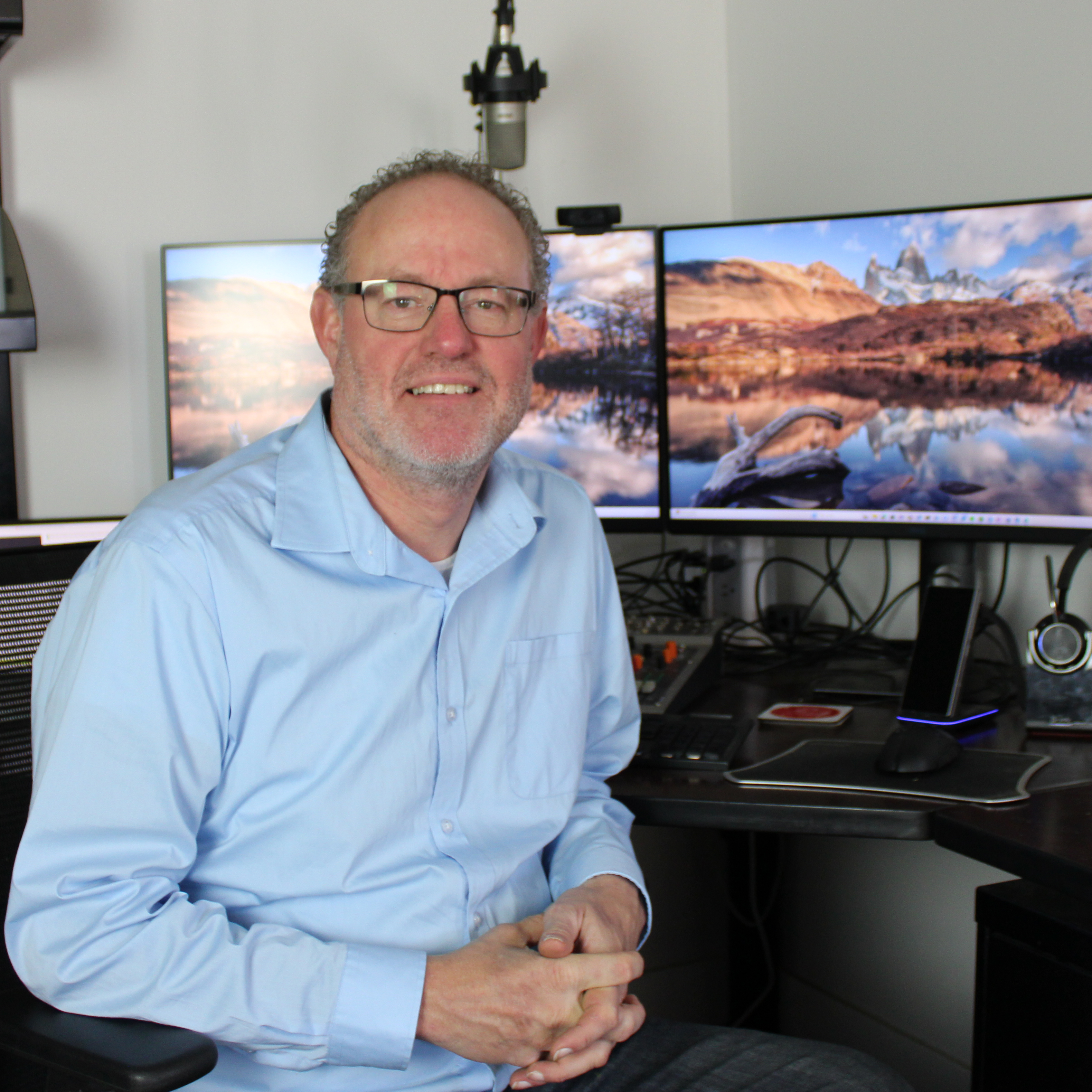 Shawn Bailey sitting in his office.